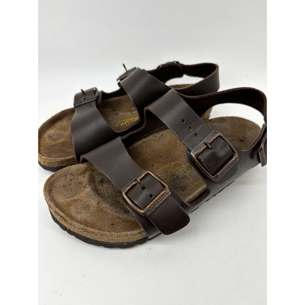 Birkenstock Milano Oiled Leather Buckle Sandals Kids Size EU 35 US 4-4.5